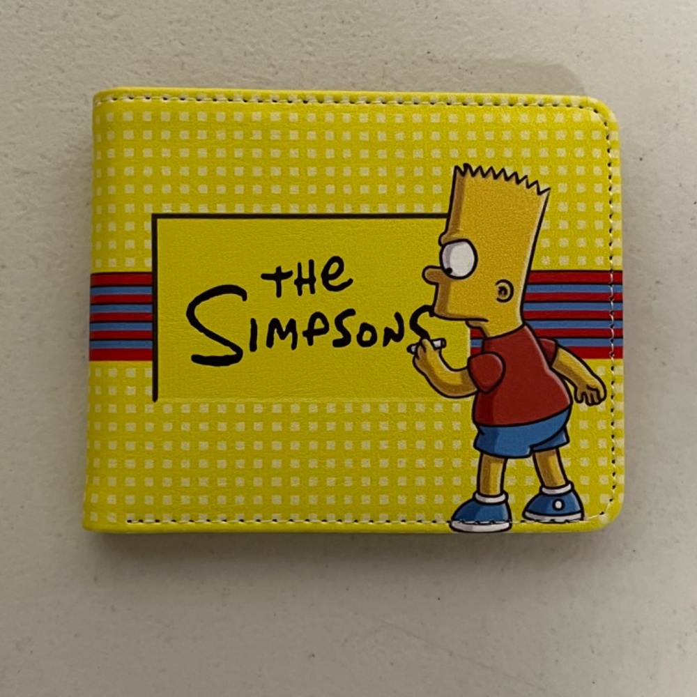 The Simpsons Bart Faux Leather Wallet New Yellow Simpson Cartoon 90s